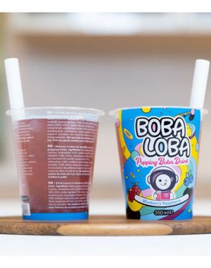 BobaLoba Blueberry & Raspberry - Bubble/Boba Tea 350 ml (Taiwan)