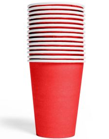 14 stk Røde Pappkrus 210 ml