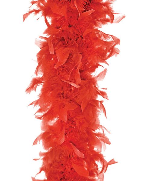 Rød Fjærboa 180 cm