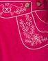 Kort A-Formet Oktoberfestskjørt i Rosa med Seler og Broderi