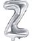 Sølvfarget Bokstavballonger A-Z - 35 cm