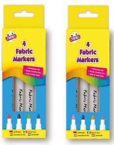 4 stk Permanente Tekstiltusjer Assorterte Farger