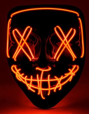 Skummel Smilende Maske med Rødt LED-Lys
