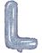 Sølvfarget Holografisk Bokstavballonger A-Z - 35 cm