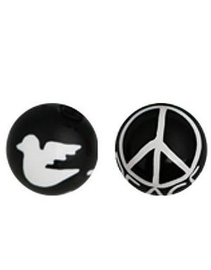 Peace - Svart Akrylkule