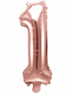 Tallet 1 - Rose Gullfarget 35 cm Folieballong