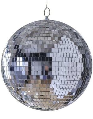 Stor Sølvfarget Discokule 30 cm
