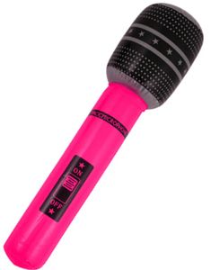 Oppblåsbar Neon Rosa Mikrofon 40 cm