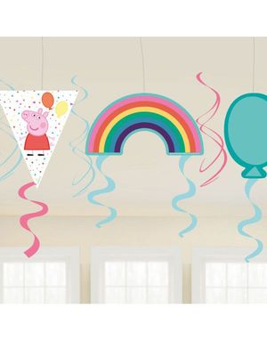 7 stk Hengende Dekorasjoner med Pappmotiver - Peppa Pig