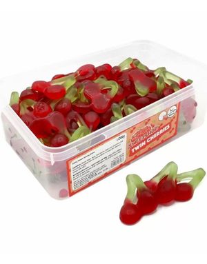 120 stk Sweetshop Twin Cherries - Boks med Vingummi-Kirsebær 1,08 kg