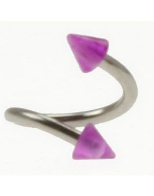 Curve Øyenbrynspiercing med Lilla Spikes - 1.2 x 8 mm