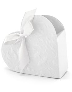 10 stk Hvite Hjerteformet Gaveesker 9x10x3 cm