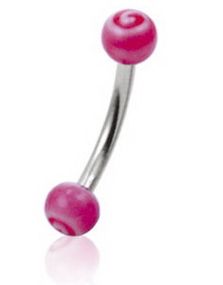 Round Pink - 1.2 x 8 mm Øyenbrynspiercing