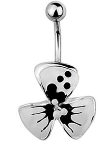 Cute Blossom Navlepiercing - Hvit/Svart