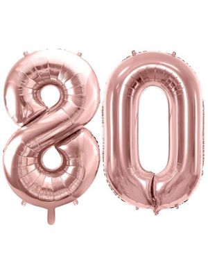 80 år ballonger - 35 cm rosegull