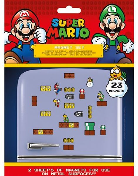 23 stk Super Mario Kjøleskapsmagneter