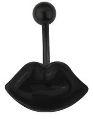 Gothic Lady Lips Navlepiercing - Svart