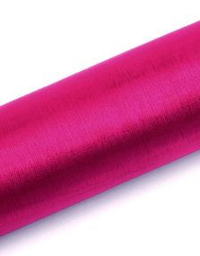MØRK ROSA Gjennomsiktig Organzaløper 16 cm x 9 meter