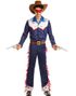 Blått Cowboy Kostyme til Mann med Gullstjerner - Strl XL