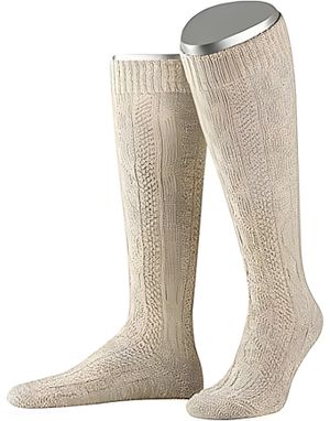 Strikket Beige Oktoberfeststrømper til Mann