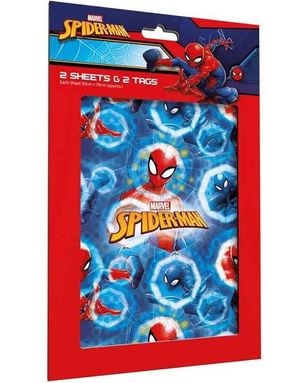 2 stk Gavepapir 50x70 cm med Navnelapper - Spider-Man