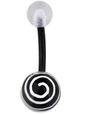 Hypnotize Me Navlepiercing - Svart/Hvit