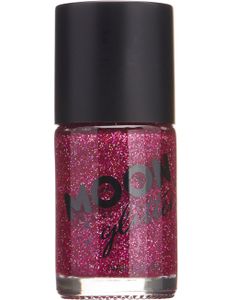 Magenta Neglelakk med Holografisk Glitter