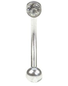 Øyenbrynspiercing med Sotet Sten - 1.2 x 8 mm