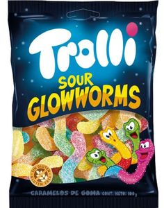 Trolli Sour Glowworms - Sur Vingummi 150g
