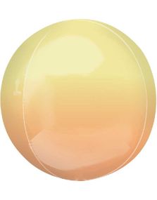Gul og Orange Ombre Orbz Folieballong 38 cm