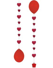 3 stk Ballonghaler med Røde Hjerter 51 cm