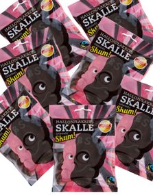 12 Poser Skalle i Skum med Bringebær og Lakrissmak - Hel Eske