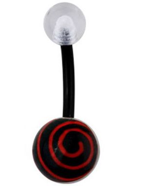 Hypnotize Me Navlepiercing - Svart/Rød