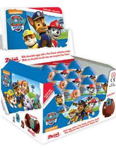 24 stk Paw Patrol Sjokoladeegg med Overraskelse - Hel Eske