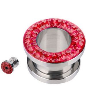 Piercing Tunnel med Røde Stener