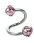 Curve Øyenbrynspiercing med Rosa Stener 