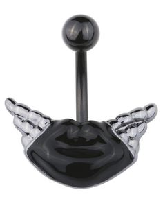 Navlepiercing med Svarte Lepper & Vinger