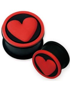 Red Heart - Svart Piercing Plugg