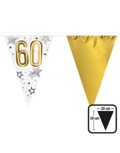 60 År - Stjernemønstret og Gullfarget Banner 6 Meter