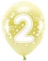 2 Tall - 6 stk Lys Metallisk Gull Tallballonger 33 cm - ECO Ballonger
