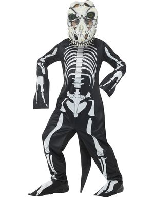 T-Rex Skjelett Barnekostyme med Maske