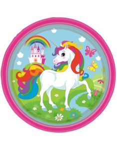 8 stk Papptallerkener 23 cm - Unicorn Dream
