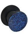 Glitter Away Blue - Svart Piercing Plugg