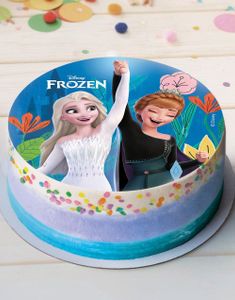 Kakebilde med Elsa & Anna - Frozen 2