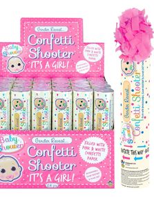 24 stk Gender Reveal Liten Konfettikanon Jente - 20 cm Hel Eske