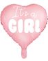 Its a Girl - Rosa Hjerteformet Folieballong 48 cm