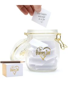 The Happy Jar - Glasskrukke med Lykkelige Minner - Kommer med Lapper og Blyant