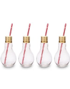 Edison Light Bulbs - 4 stk Lyspæreformede Drikkeglass 400 ml - Bar Bespoke