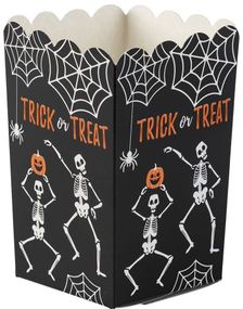 8 stk Popcornbeger med Skjelett - Trick or Treat