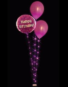 3 stk Ballonghaler med Rosa LED-Lys